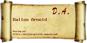 Dallos Arnold névjegykártya