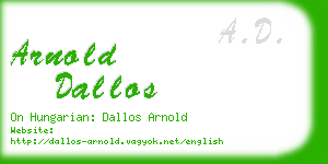 arnold dallos business card